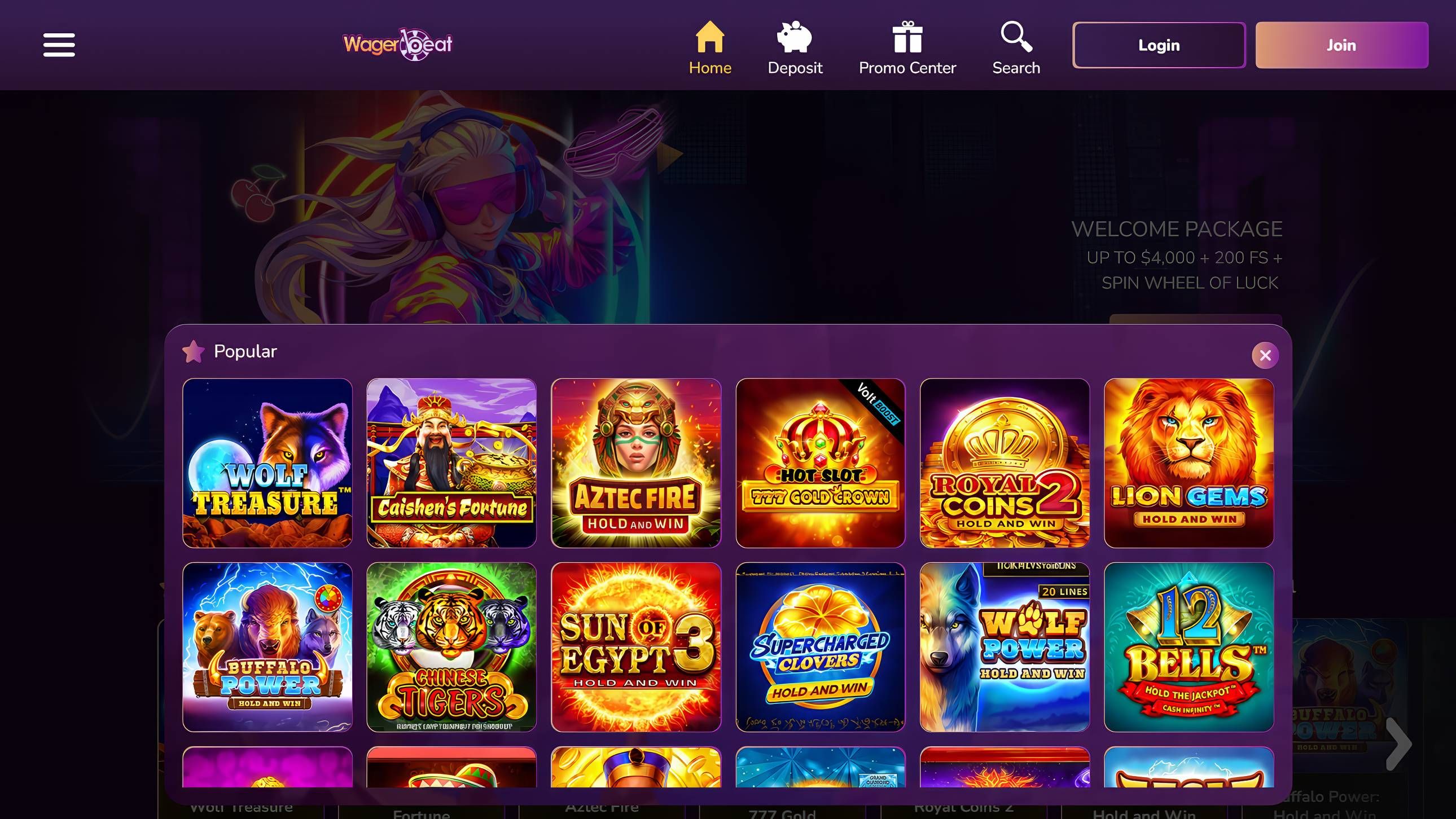 Wager Beat Casino desktop screenshot 2